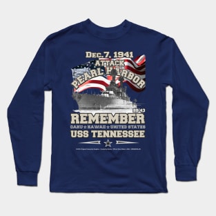 Remember USS Tennessee BB-43 Battleship Veterans Long Sleeve T-Shirt